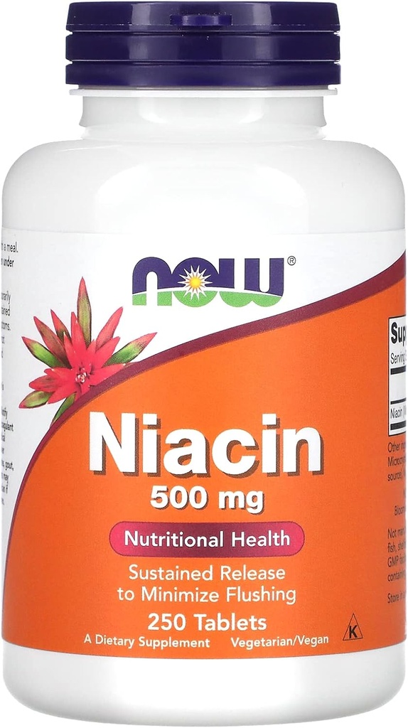 NOW Foods - Niacin 500 mg 250 tabs (2. iepakojums)