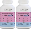Zen Principe Marine kolagēna peptīdi Pulveris ar OptiMSM® papildinājumu. Klīniski pārbaudīts ādas atbalsts. 420 Kapsulas.