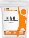 BulkSupplements.com N-Acetyl Glikozamīna pulveris - NAG pulveris, glikozamīns 750mg, Uztura papildinājums - bez lipekļa, 750mg uz vienu Kalpo, 1kg (2,2 mārciņas) (1. iepakojums)