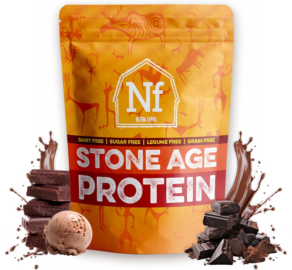 Nutra Farms Akmens Age proteīns - bez lipekļa Ola Baltais proteīns Pulveris - Ola Baltais pulveris -- bez piena, bez cukura, bez Gut-Draudzīgi --- Šokolāde, 2 mārciņas