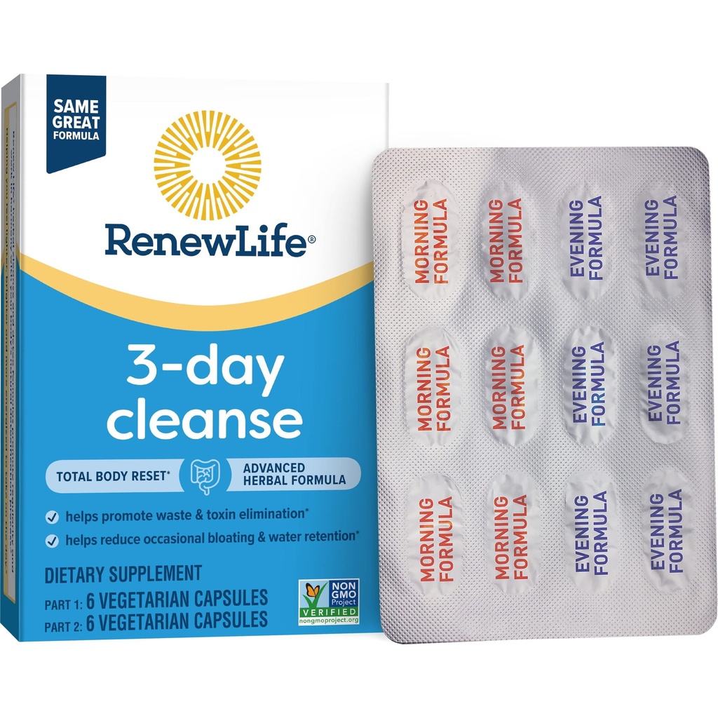 yhn Kopējais ķermenis Atiestatīt pieaugušo 3 dienu tīrīšanas papildinājums, viens 12 Count Box of Vegetarian Capsules of Renow Life 3 dienu tīrīt Kopējais ķermenis,12 Skaits