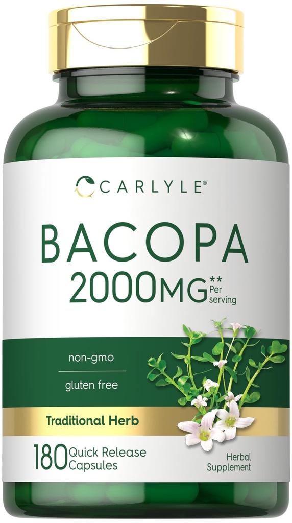 Carlyle Bacopa Monnieri kapsulas - 180 kapsulas - bez lipekļa