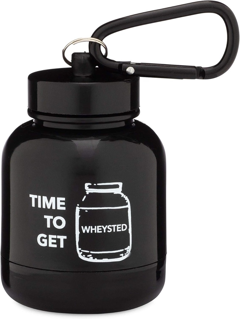 ONMYWHEY - Olbaltumvielu pulveris un papildinājums Funnel Keychain, Portable To-Go konteiners Vingrošanai, Treniņi, Fitness, & Travel - TSA apstiprināts, laiks, lai iegūtu sūkalas