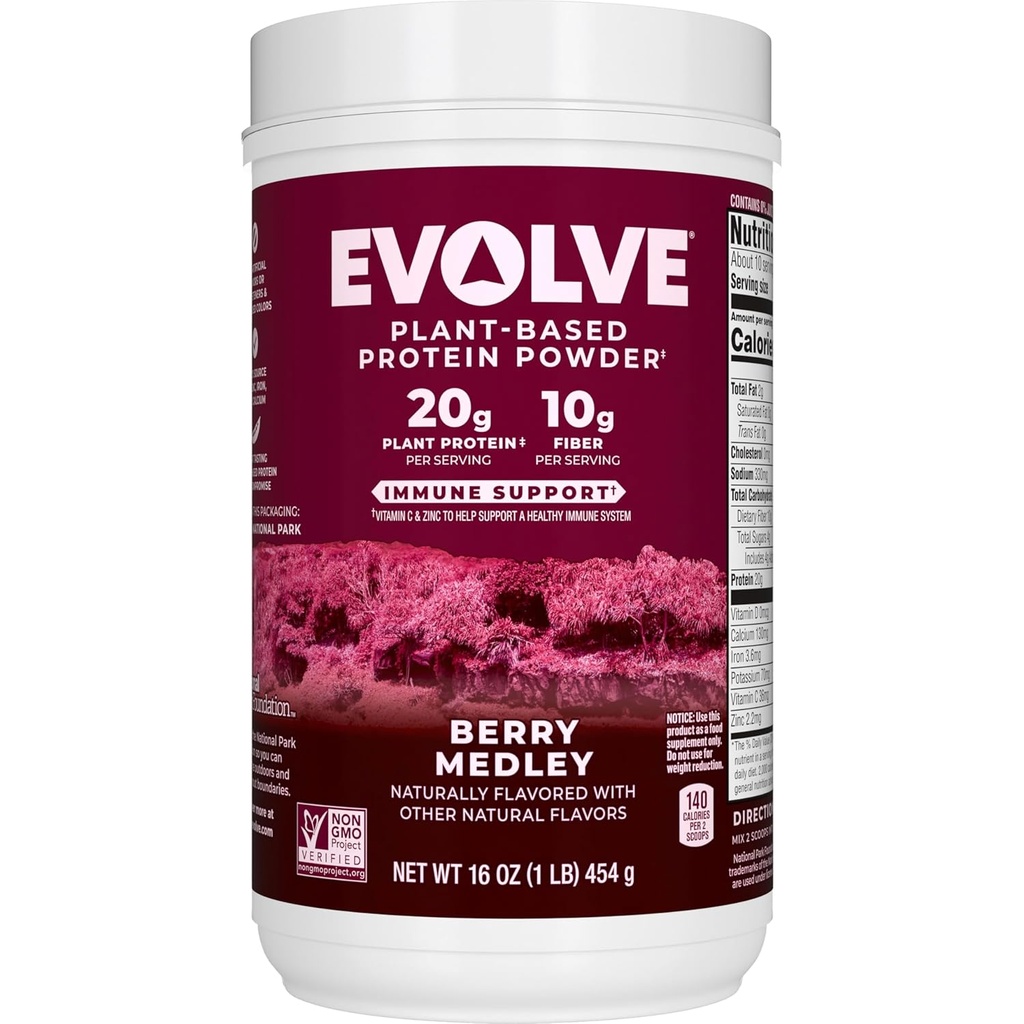 Evolve proteīna pulveris, Berry Medley, 20g proteīns, 1 mārciņa