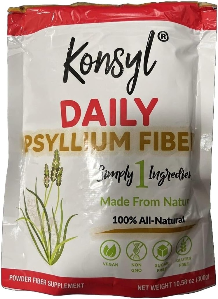 Konsyl Daily Psyllium Fiber - Non-GMO, Vegan, Keto-Friendly, Fiber papildinājums Pulveris - Atbalsta Gremošanas veselība - 300g / 10.58 oz (iepakojums 01)
