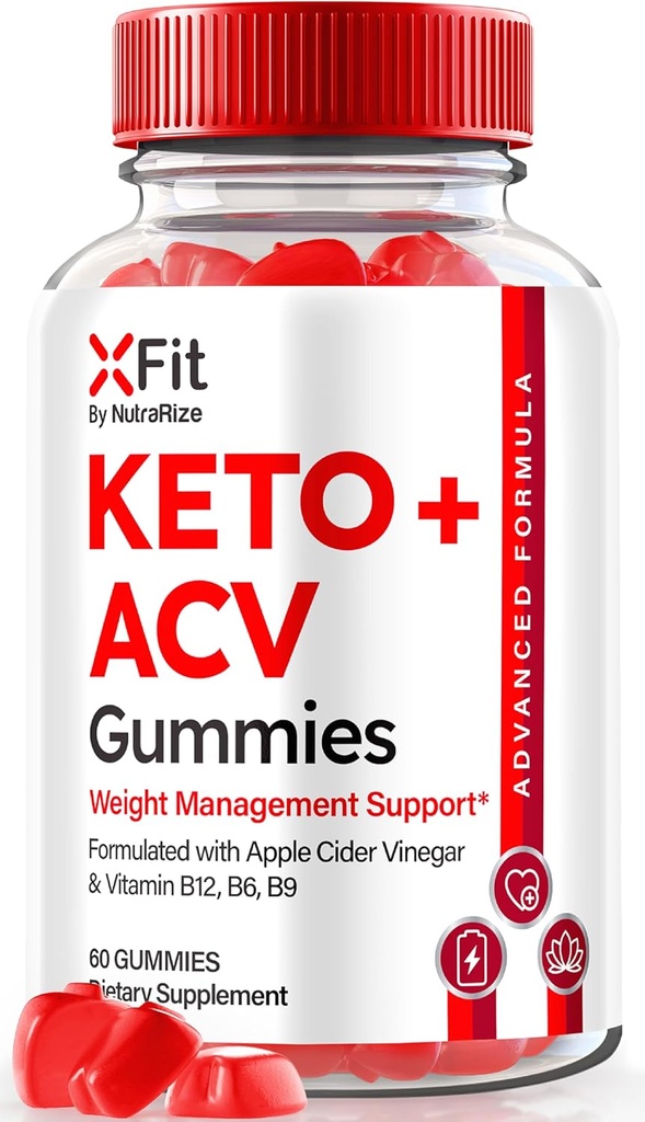 NutraRize Xfit Keto Gummies for Weight Loss, Official X Fit Keto+ACV Gummies, All-Natural Apple Cider Vinegar 1000MG, Premium Gummy for Health and Fitness, Gomitas Review (60 Gumies)