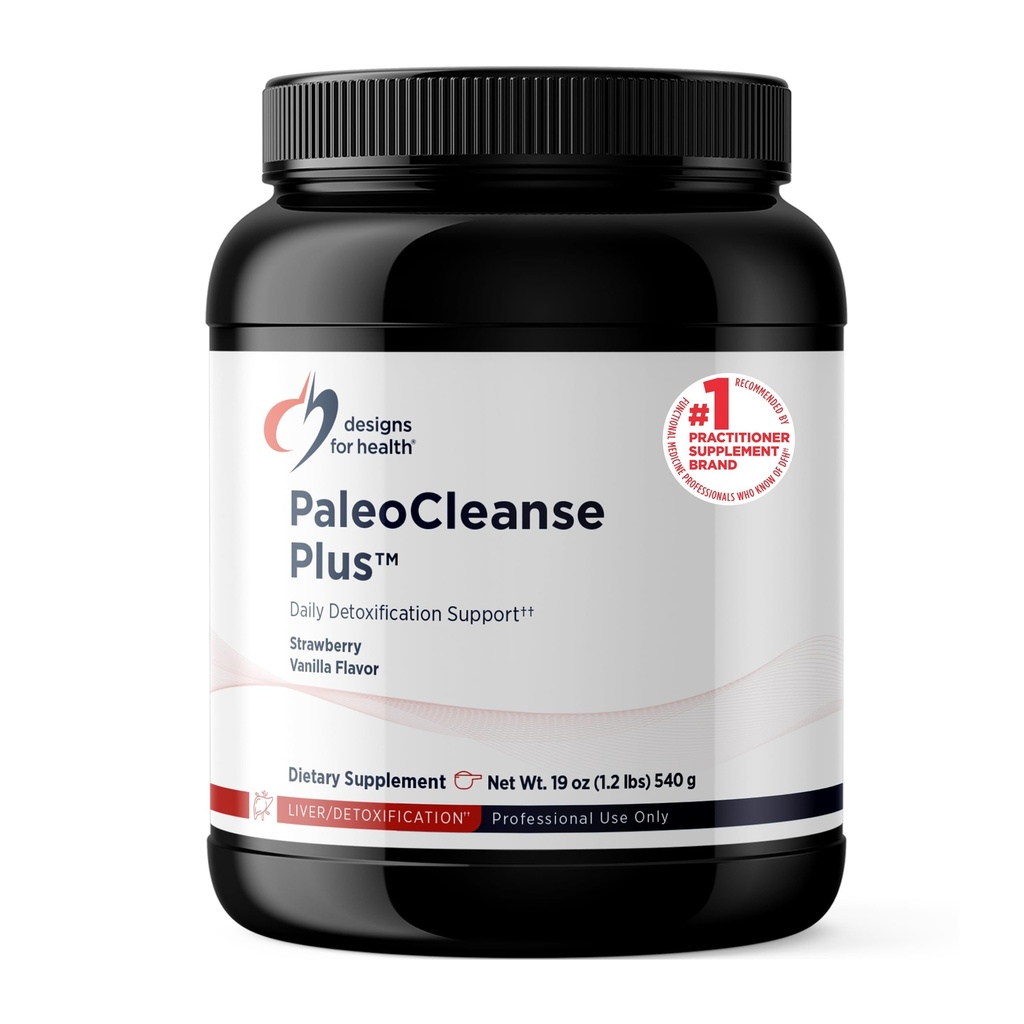 Dizaini veselībai PaleoCleanse Plus - Detox pulveris ar 18g kaulu putu proteīna, antioksidantu herbs, vitamīni + minerālvielas - Gludināšanas Shake Drink Mix, zemeņu-Vanilla Flavor (15 Kalpo / 540g)