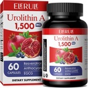 Urolithin papildinājums 1000 mg Plus Trans-Resveratrol, Antocianīni, zaļā tēja,veicinot veselīgu novecošanu,atbalsta šūnu un enerģiju vīriešiem un sievietēm, 60 kapsulas