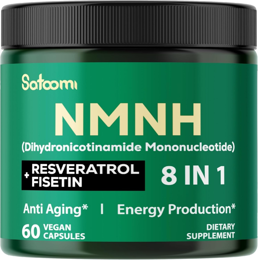 8in1 NMNH - NMN papildinājums Alternatīva - NAD papildinājums atbalsta NAD līmeņi Pievienots Fisetīnu, Resveratrol, Quercetin, Turmeric, Berberine, Vitamīnu D3 & C - 60 Skaits 30 dienas