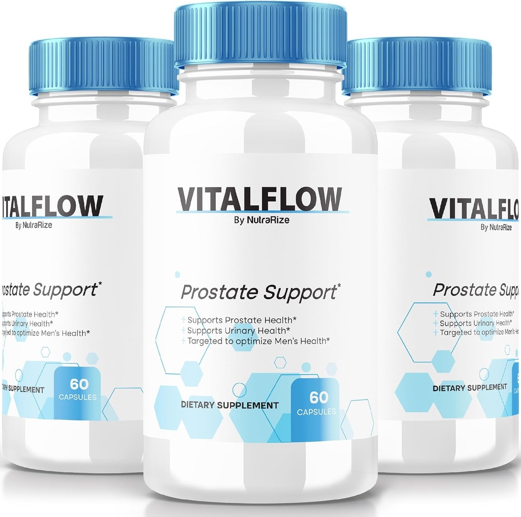 (3 Pack) VitalFlow Capsules, VitalFlow Advanced Prostate Support Formula, Official Natural Formula to Regain Control, Maksimālā stipruma tabletes, lai atbalstītu labsajūtu, Vital Flow Reviews (180 Capsules)