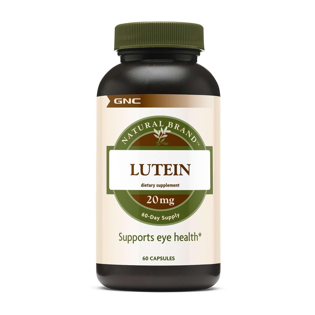 GNC Natural Brand Lutein 20mg, atbalsta acu veselību, 60 kapsulas