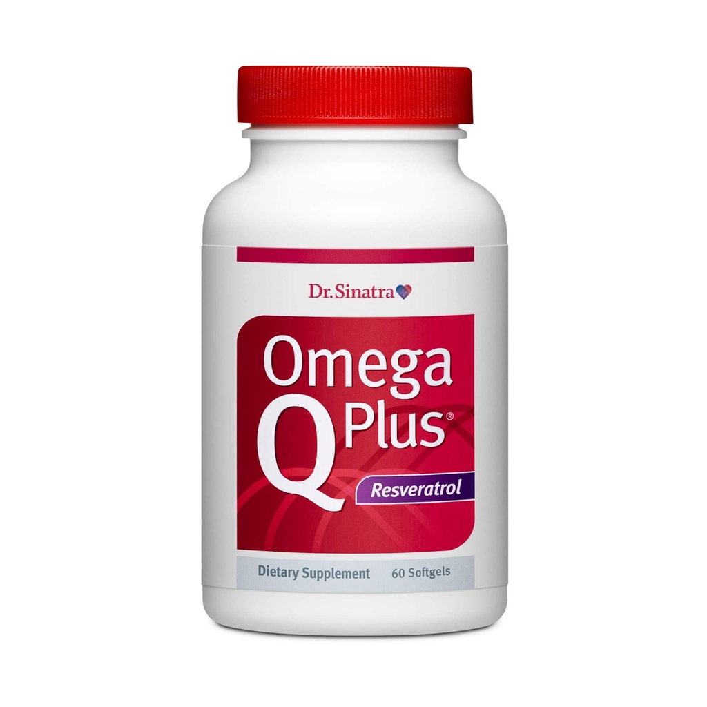 Dr. Sinatra Omega Q Plus Resveratrol - Omega 3 papildinājums ar CoQ10 un Resveratrol - veicina visaptverošu sirds un visa ķermeņa veselību, lai palīdzētu Jums vecumu labi (60 softgels)