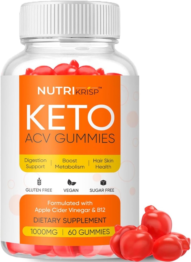 Keto ACV Gummies - bezcukura glutēna Apple Sidra Etiķis Pielikums vīriešiem Sievietes (1000MG)