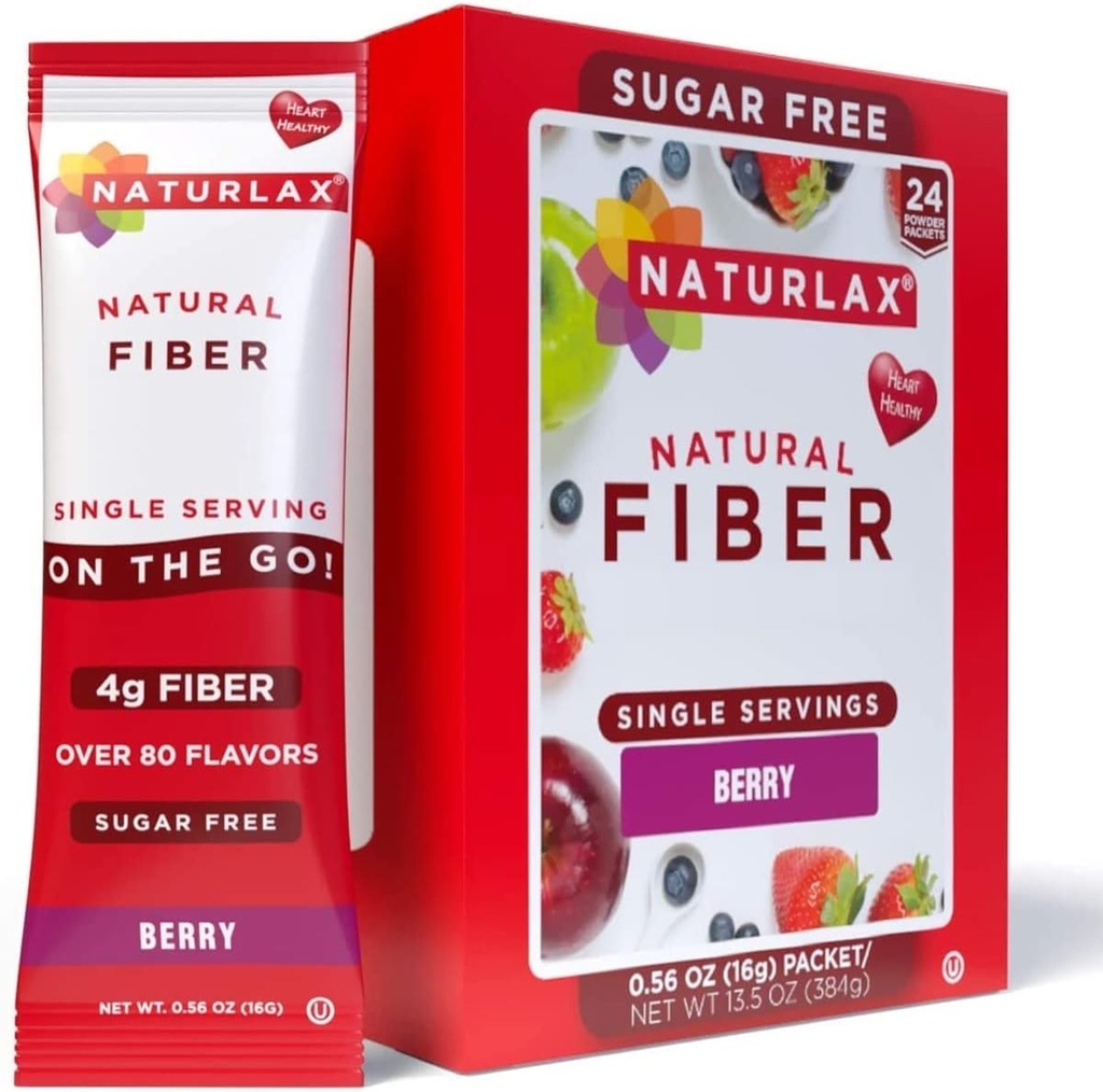 Bezcukura Psyllium Husk Fiber pulveris (Berry - 24 paketes)