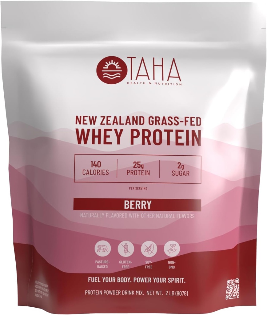 Taha veselība un uzturs Priežu aromatizēts sūkalu proteīns Koncentrāts Pulveris, 25g Olbaltumvielas, 140 Kalorijas, 2g Cukurs, Jaunzēlandes ar zāli barots piens, bez taukvielām, bez glutēna un sojas, Keto, Kosher, 2LB