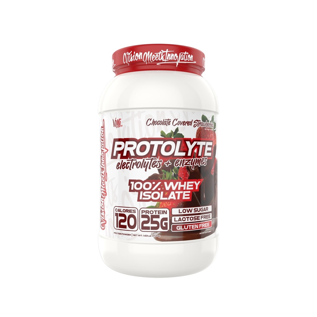 VMI Sports ” ProtoLyte sūkalu izolāta proteīna pulveris ” Zems kaloriju sūkalas svara zudums un muskuļu Gain ” gremošanas enzīmi ” Non-GMO (1,6 lb, šokolādes aptvertas zemenes)