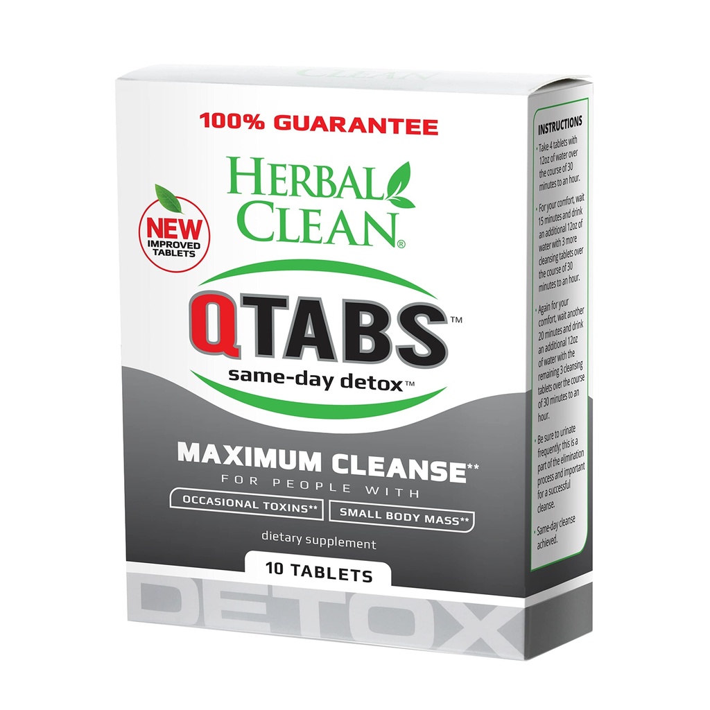 Augu tīrs - QTabs Vienas dienas Detox, Portatīvie un diskrētie, 10 tabletes