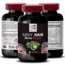 Pelēks matu papildinājums - GRAY HAIR REVERSE - matu revitalizācija, intensīva matu krāsa, dabīgs spīdums, dinamiska krāsa, atjaunots matu izskats, matu mirdzums, svaiga vibrācija, krāsu reenergizer 1Bot 60Caps