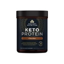 Ancient Nutrition Keto Protein Powder, KetoPROTEIN ar taukiem no kaulu zarna un MCT eļļa, Šokolāde, 18g Protein 10g Tauki Per kalpo, bez lipekļa, zems Carb, Paleo Friendly, 17 Kalpo