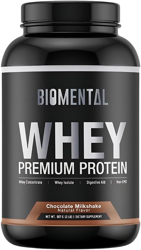 Biomentāls Šokolādes sūkalu olbaltumvielu pulveris - bagāts Flavor muskuļu augšanu un atjaunošanos - Premium Fitness Uztura papildinājums - Zero Mākslīgie Flavors & Saldinātāji - Olbaltumvielu papildinājums 2 Putekļi