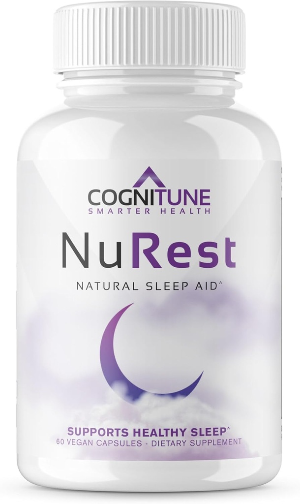 CogniTune Dabas Miega Papildinājums - Ne Paradīzes Veidojot Miega Tabletes, Non Drowsy Augu Miega Palīglīdzekli Formula w/Melatonin, Valerian Root, Lemon Balm, Chamomile, GABA, L-Teanīns, Magnijs, Aminoskābes