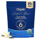 Orgain Organic Vegan Perfect Blend Protein Pulveris, 20g Tīrs augu proteīns, 6 Sastāvdaļas, <1g cukura, bez lipekļa, ne-GMO; Nav Mākslīgu Uzliesmojumu, Stevia Extract, Piena vai sojas Sastāvdaļas- Vanilla