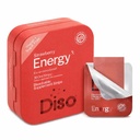 DISO - enerģija - ātri šķīdināmas kofeīna sloksnes ar vitamīniem, zemeņu uzlējums, vegana, bez cukura, augsta absorbcija, bez lipekļa, atsevišķi apputeksnēts, 30 šķīdināmas sloksnes