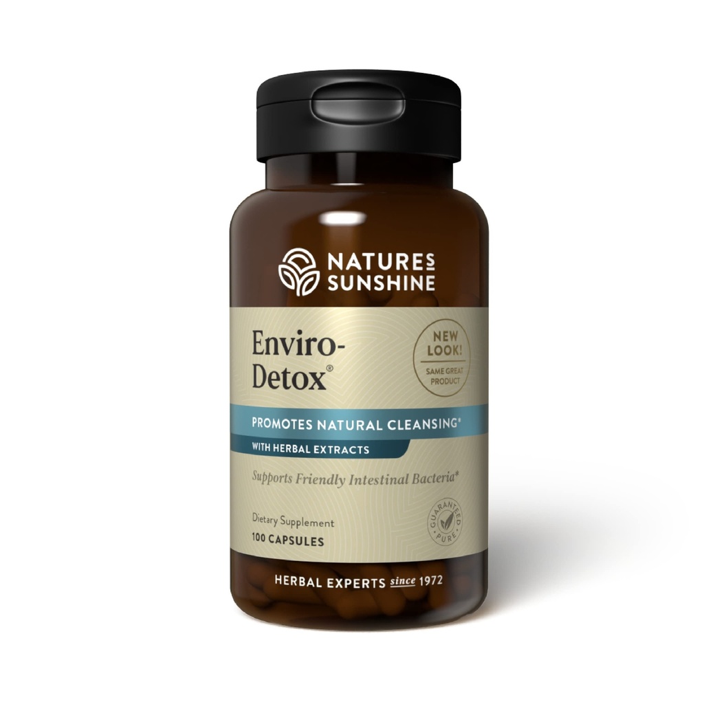Dabas saulīte Enviro-Detox, 100 kapsulas   ; Noņem piesārņotājus un toksīnus, kas var veidot, lēna normāla tīrīšana un atbalsta Gremošanu