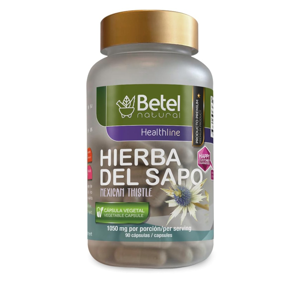 Betel Natural Premium Hierba del Sapo (Mexican Thitle) Kapsulas Veselīgs detokss Tāpat kā vecmāmiņa Lietoti - 90 vāciņi