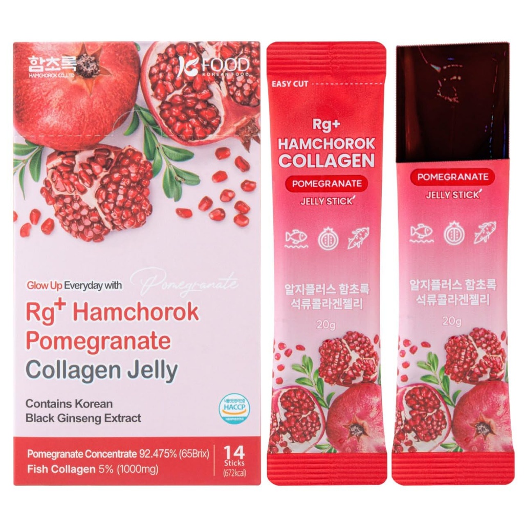 Rg+ granātābolu kolagēns Jelly(20gx14stick) / Anti-Geing Korean-Beauty/360DA Jūras kolagēns + C un E vitamīns Ginseng koncentrāts imūnās sistēmas atbalstam, ādai, matiem, nagiem un locītavām (14)