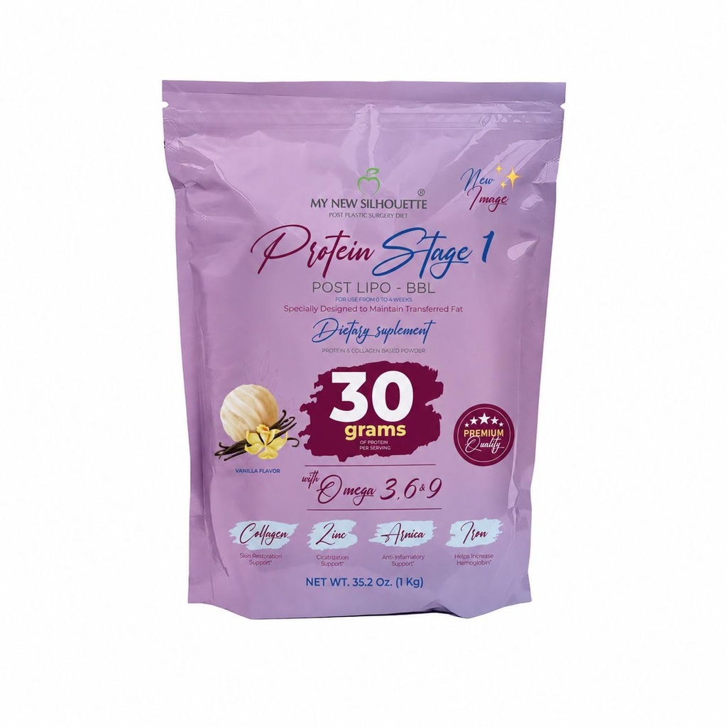 MI NUEVA SILUETA Mans jaunais silhouette proteīns pēc BBL 1. stadijas (vainila) omegas 3, 6, 9 potencētas ar trīsdesmit gramiem proteīna vienā krata