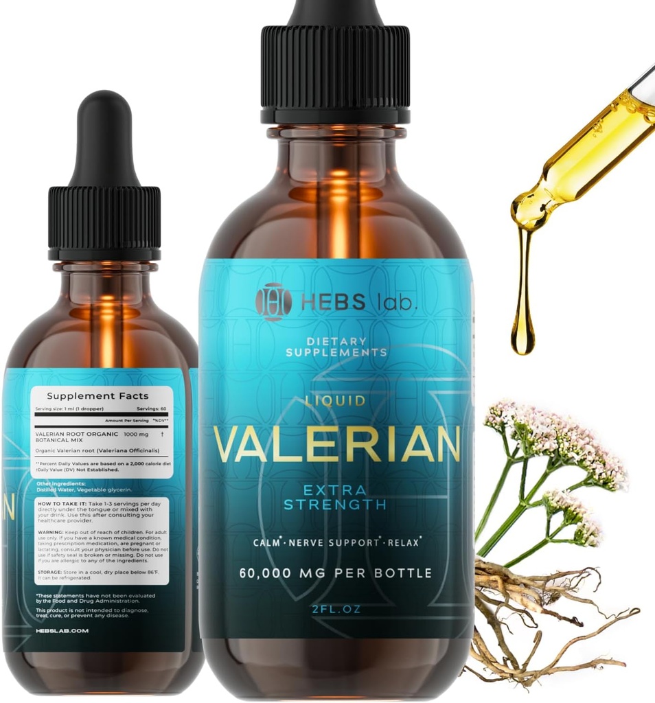 Baldriāna saknes ekstrakts – Slееp Tincture – Ražots ASV Herb Sleеp papildinājums - Valeriāna saknes pilieni 2 Fl Oz