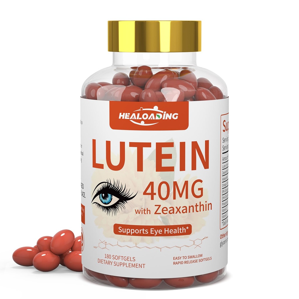 Luteīns un Zeaksantīna papildinājums Softgels: Acu vitamīni un piedevas ar C, E, Omega 3, Luteīns un Zeaksantīns redzes uzlabošanai un acu noguruma mazināšanai
