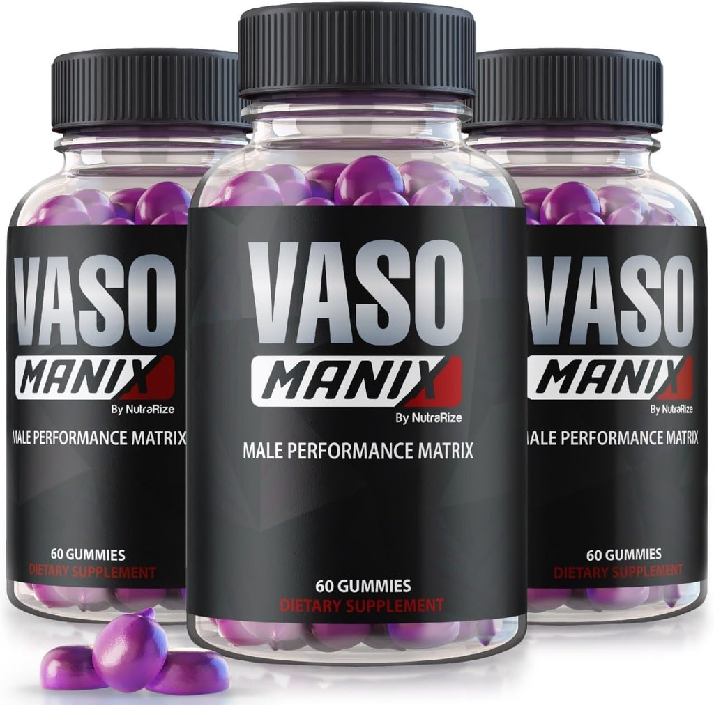 (3 Pack) VasoManix Gummies, Vaso Manix Classic vīrieša papildinājums, Visu dabas formula vīriešiem, Premium Gummy, lai atbalstītu veiktspēju, uzticību un vispārējo veselību, Oficiālās atsauksmes (180 Gummies)