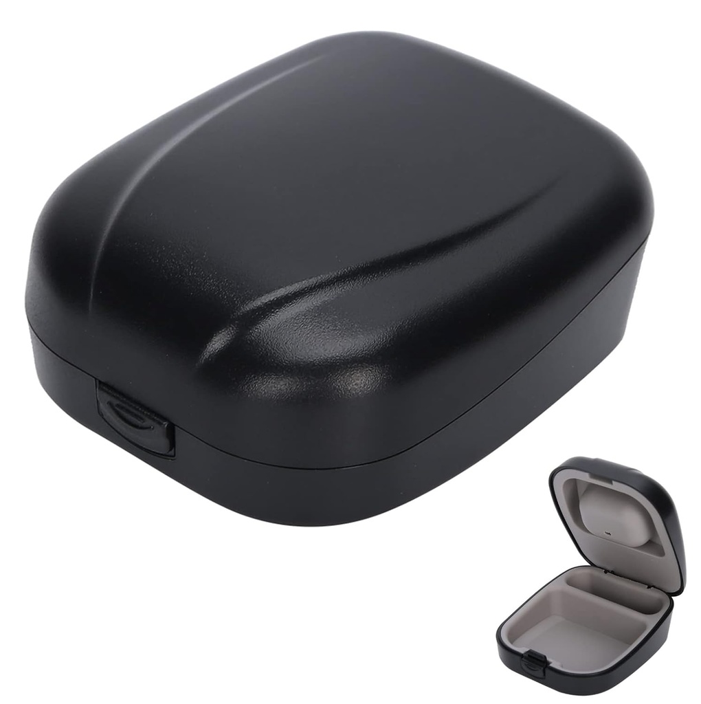 Aizkrūts dzirdes palīglīdzekļu kaste,Ūdensnecaurlaidīgs Drop Resistance Storage Box Portable Protective Box Dzirdes palīglīdzekļu konteiners dzirdes palīglīdzekļu uzglabāšanai (melns)
