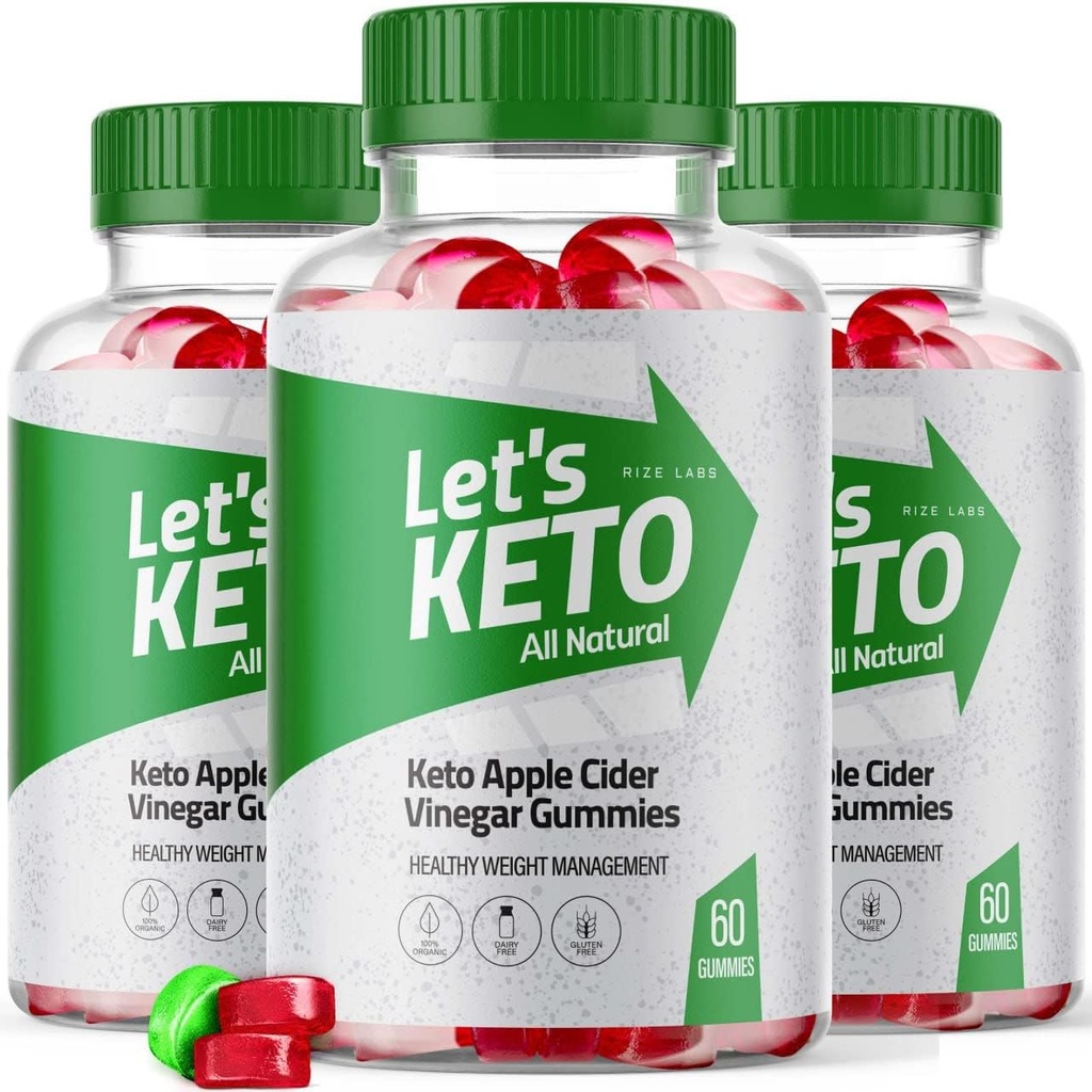rize laboratorijas - Lets Keto Apple Sidra Etiķis Gumijas svara vadības zudums - Advanced Formula - Visas dabas sastāvdaļas (180 Gumijas) (iepakojums no 3)