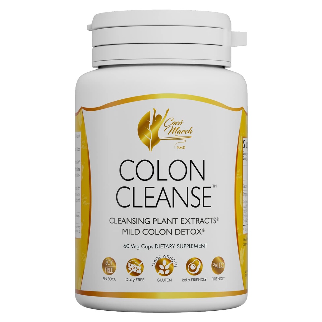 Cocó March N.M.D Colon Cleanse - uztura bagātinātājs, tīrīšanas augu ekstrakti, maigs Colon tīrīt - lipeklis - bez piena, bez sojas, bez sojas, Keto Friendly, paleo Friendly, 60 Veg Caps - 15 Kalpo