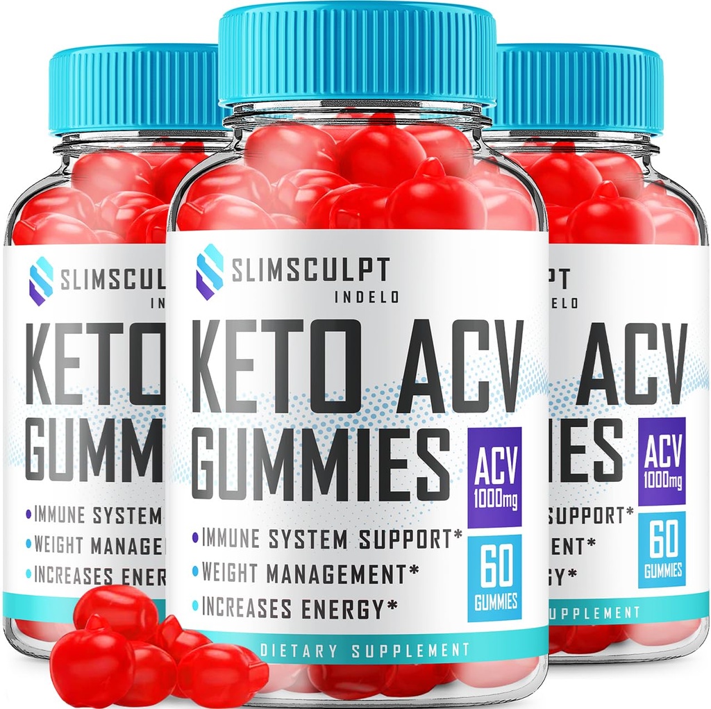 (3 Pack) Slimsculpt Keto ACV Gummies - Advanced Formula Slim Sculpt Keto Plus ACV Gummies Apple Cider Etiķis Keto Slimsculpt ACV Gummies Diētiskās Papildinājums Atsauksmes Vīrieši Sievietes (180 Gumies)