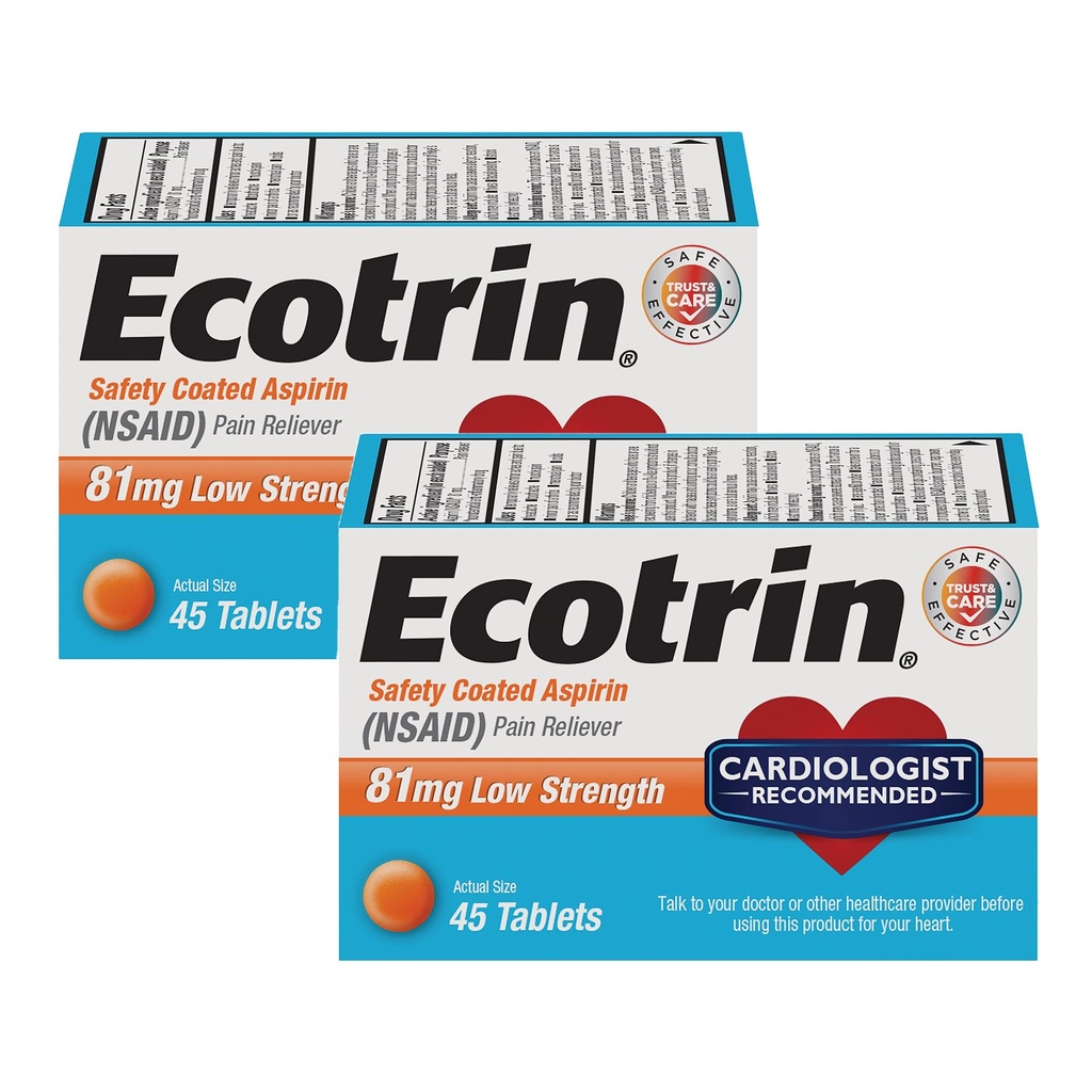 Ekotrīns, zema stipruma Aspirīns, NPL 81 mg, 45 mg (2 iepakojumi)