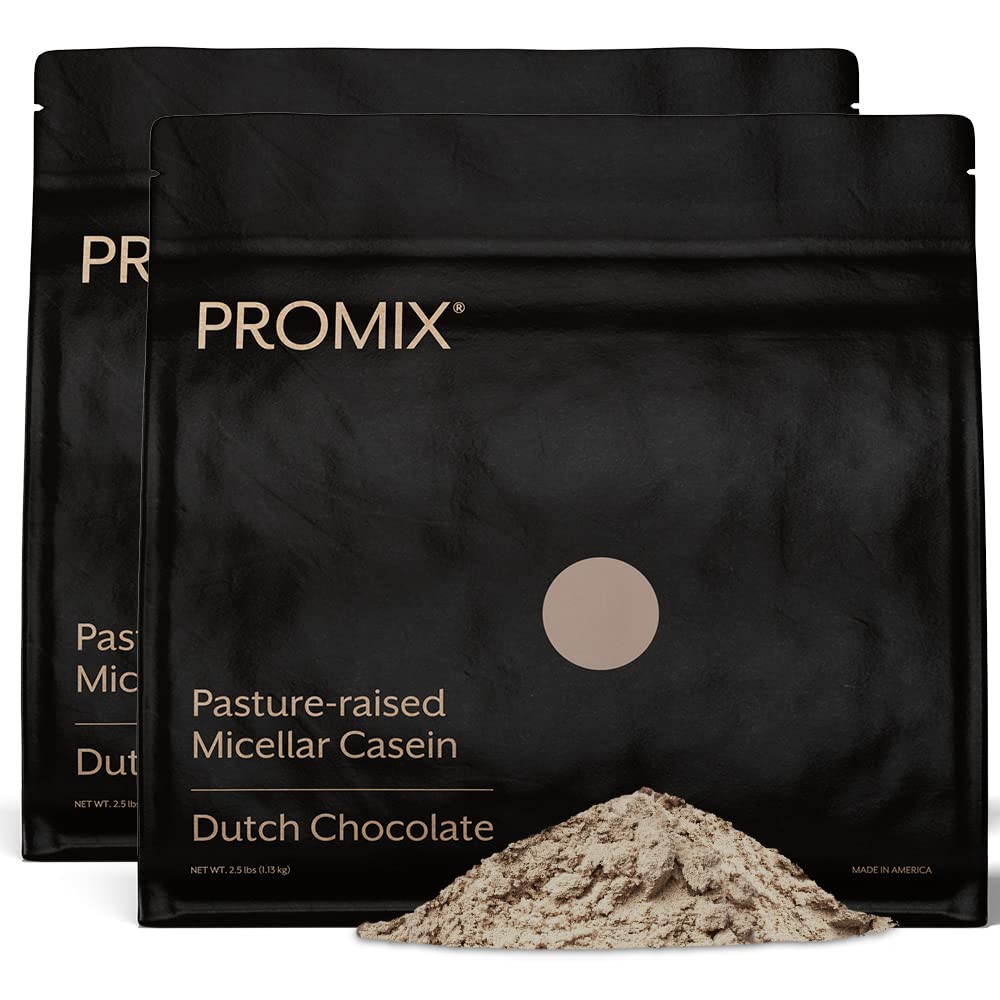 ProMix Nutrition Casein Protein Powder - Grass-Fed, Ganības Paaugstināts, Lēna Izlaišana 25g Micellar Casein - 5.4g BCAAs Gluten bez cukura, bez sojas - Šokolāde, 5lb