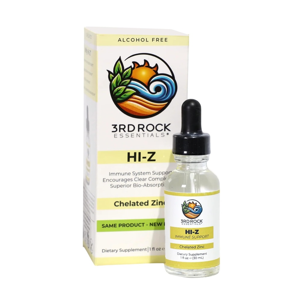 3. rock Essentials - HI-Z Cinka Imūnās atbalsta papildinājums -- All Natural Liquid Cinka papildinājums Diētiskais papildinājums -- All Natural Personal Care (1 fl oz -120 Servings)