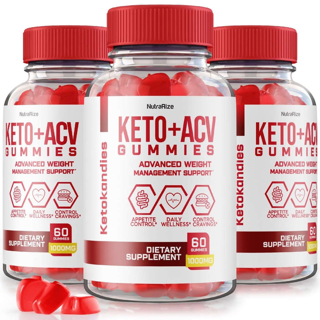 NutraRize (3 KetoKandies Keto+ACV iepakojums) Gumijas svara zudums, maksimālā stipruma papildinājums, Keto Kandys Atsauksmes (180 Gumijas)