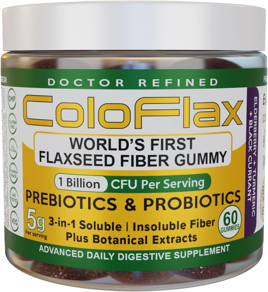 Organiskās flaxseed Fiber + probiotikas Gumies ” Aizcietējums Reljef & Regularity Bez Krampji pieaugušajiem, šķīstošs un nešķīstošs Triple-Fiber Vegan Gumies - 30 Kalpo