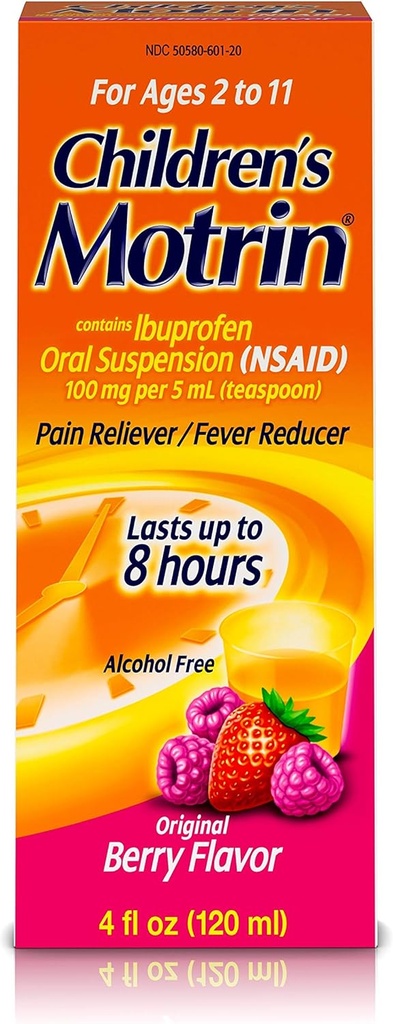 Motrīna suspensija iekšķīgai lietošanai bērniem, Ibuprofēns, Pain Relief, 4 Oz
