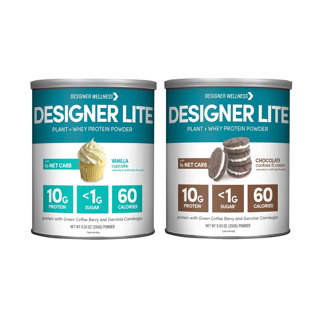 Dizainera labsajūta, dizainera ērces, zemas kalorijas dabīgās olbaltumvielas, prebiotiskās šķiedrvielas, galvenie vitamīni un minerālvielas, Vanilla Cupcake un šokolāde Cookies & Cream Bandle