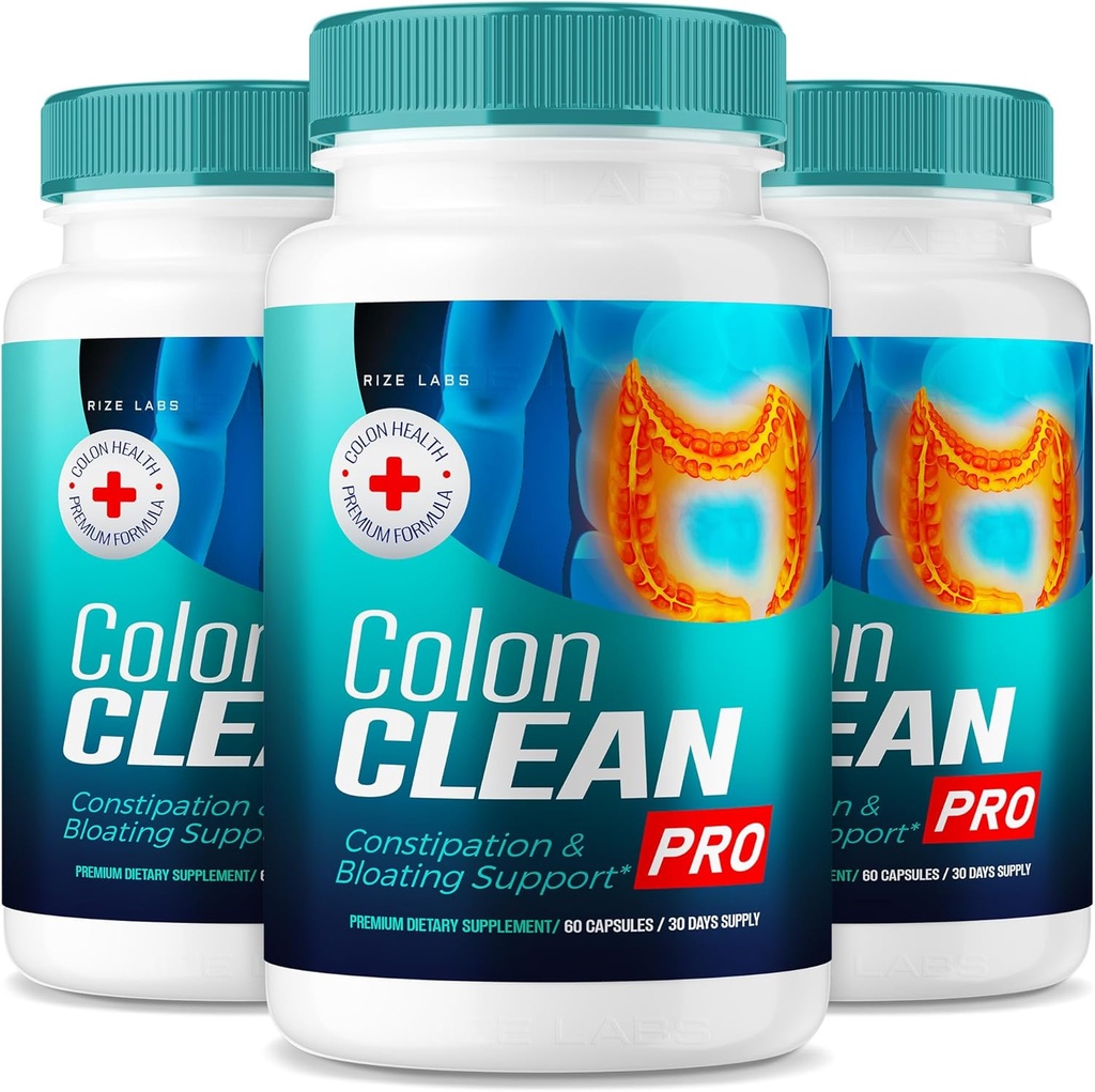 rize laboratorijas Colon Clean Pro kapsulas, Colon Clean Pro All-Natural tabletes, lai atvieglotu uzpūšanos, Colon Clean Pro Advanced Formula Gut Health, ColonClean Pro papildinājums (180 kapsulas) (iepakojums no 3)