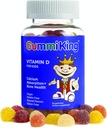 Gumijas Ķimeņu vitamīnu D papildinājums, zemeņu/citronu/apelsīnu/grapu/ķiršu/grapu augļi, 60 skaitļi