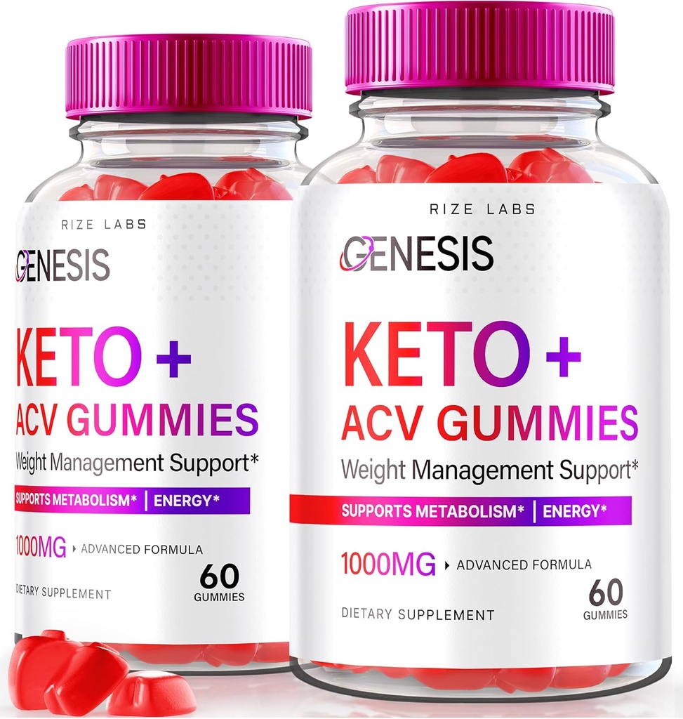 rize labs - Genesis Keto Keto+ACV Gumijas, Papildinājums Advanced svara zudums, Visi dabas Extreme 2000mg Gumijas (120 Gumijas)