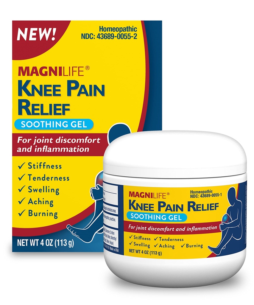 MagniLife Ceļgala sāpju atvieglošana Gels, samazina pietūkumu un iekaisums Sor Muskuļu, locītavu diskomforts, traumas - All-Natural Arnica - 4oz.